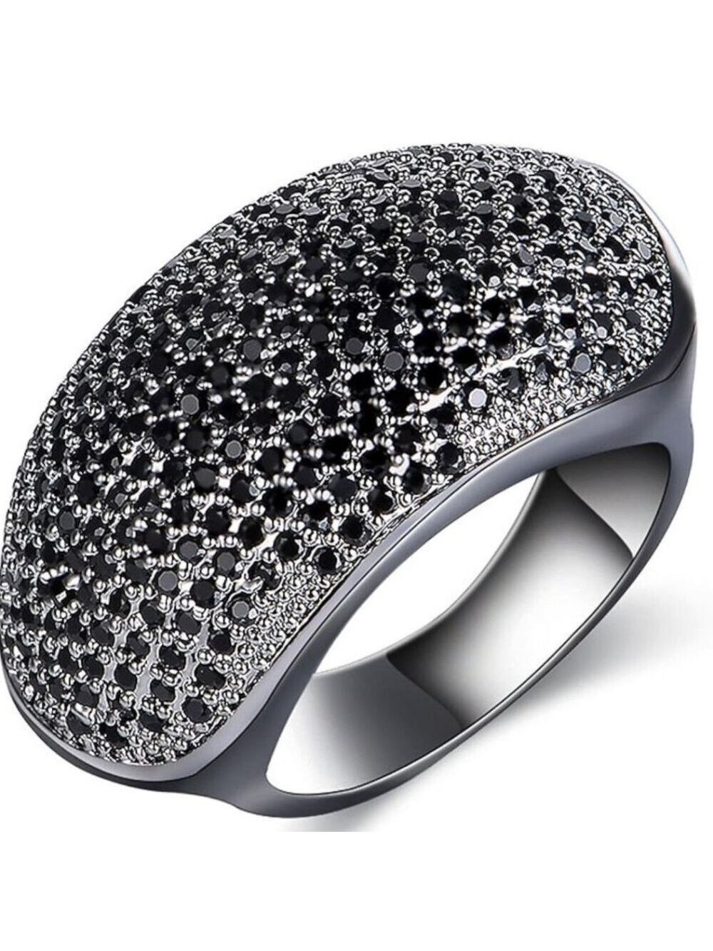 Black Marcasite Statement Ring